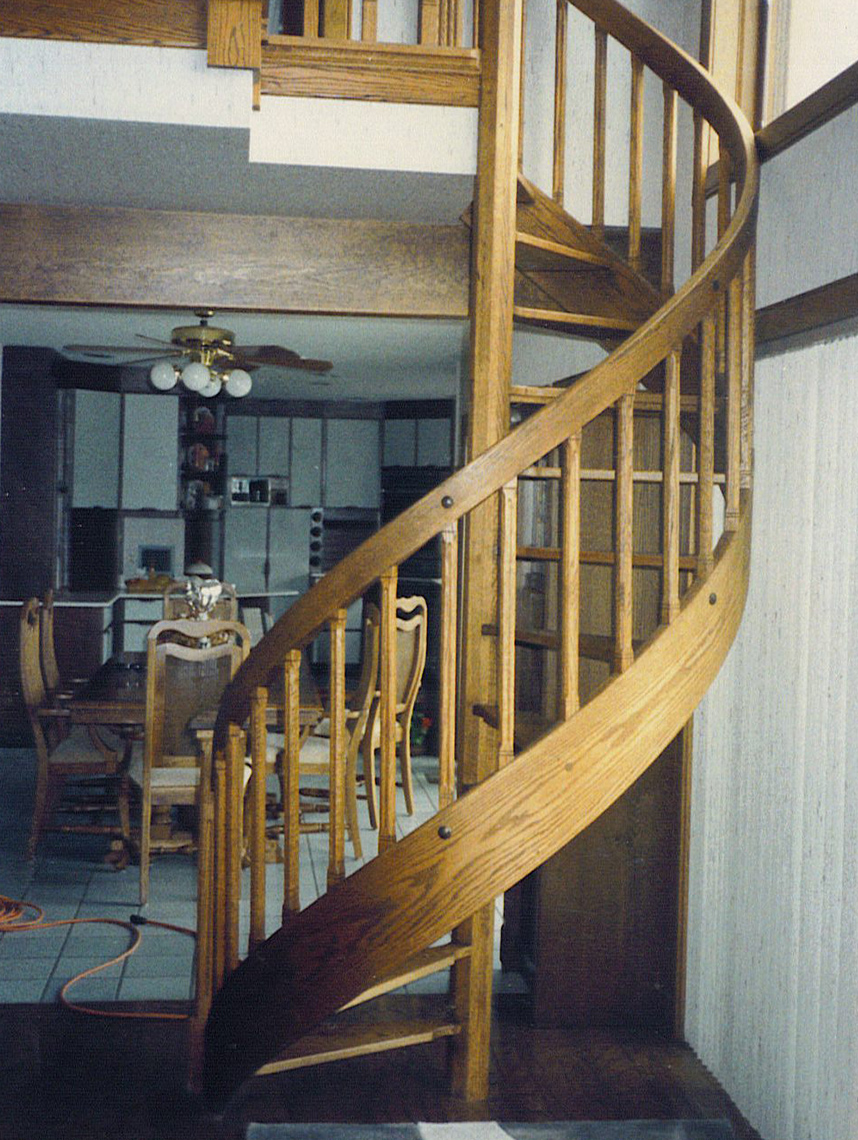 1 traditional custom wood spiral staircase 2