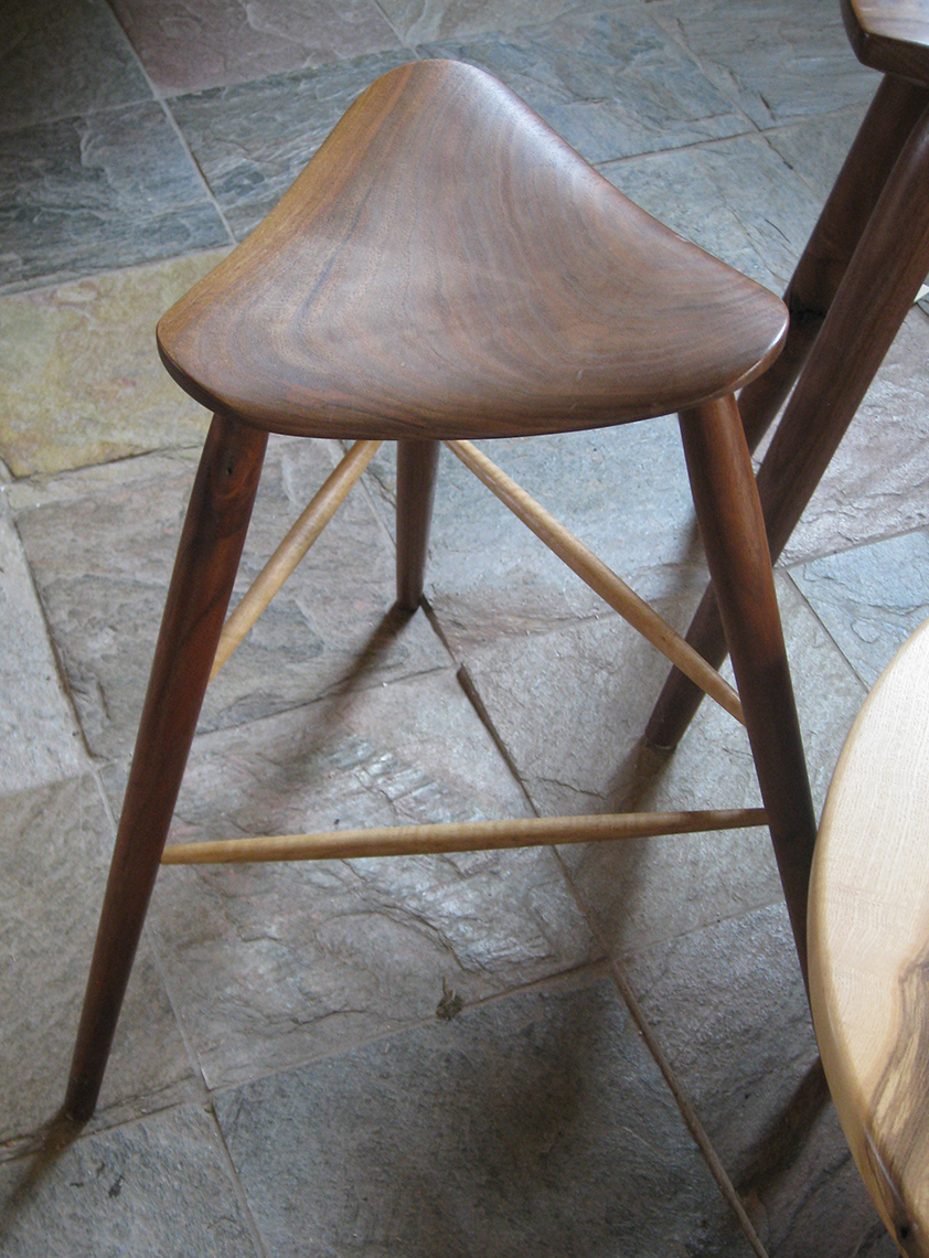new jersey custom wood furniture-3 Leg Stool Custom-Furniture carved crafts style 2