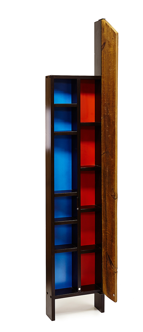 custom cabinets Morris County, NJ-Artistic wood tall display accent cabinet wabi sabi crafts style 2