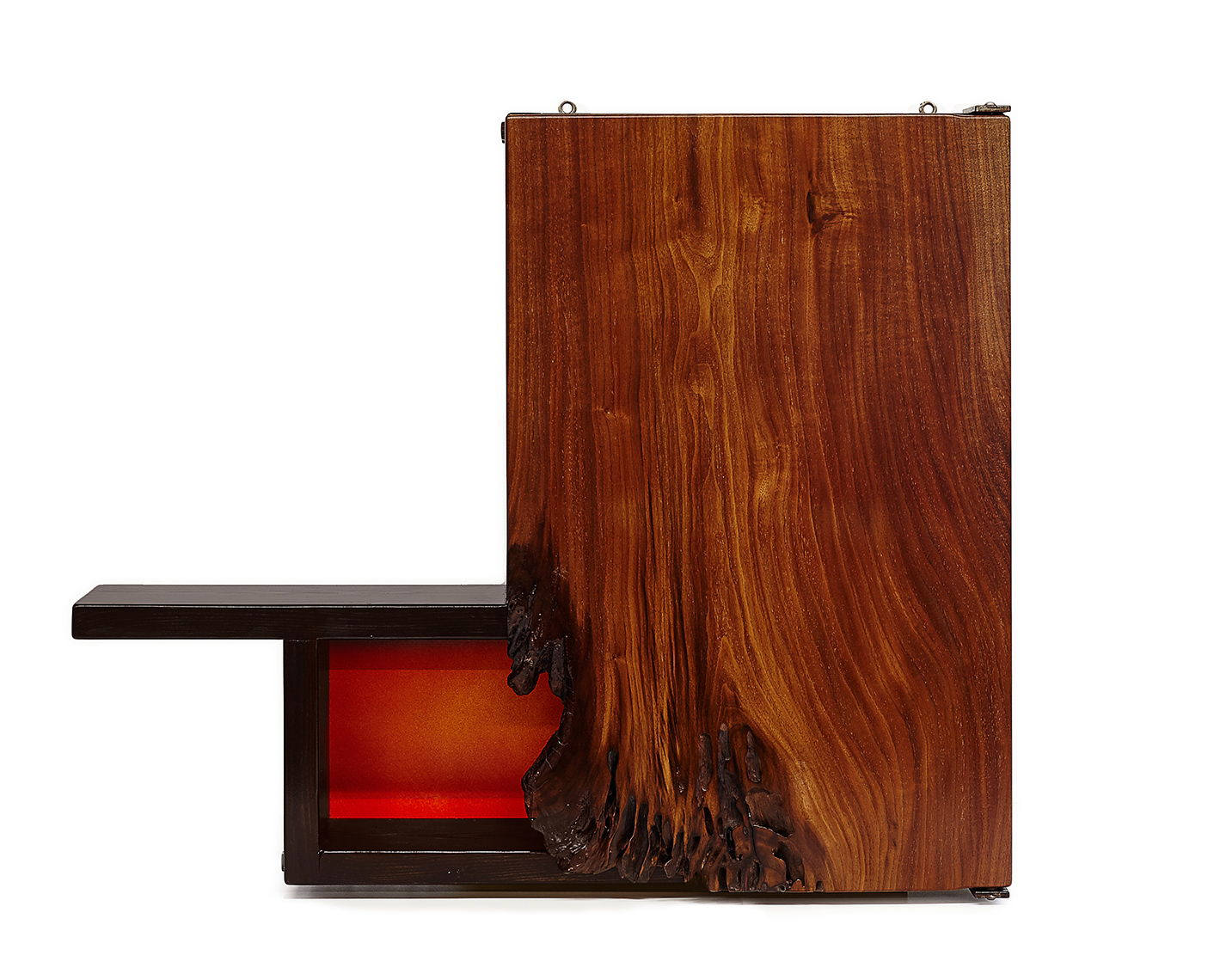 custom cabinets Morris County, NJ-Artistic wood wall display accent cabinet wabi sabi crafts style 3