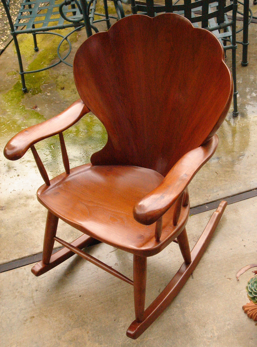 new jersey custom wood furniture-Carved Shell back Chair Walnut CustomFurniture