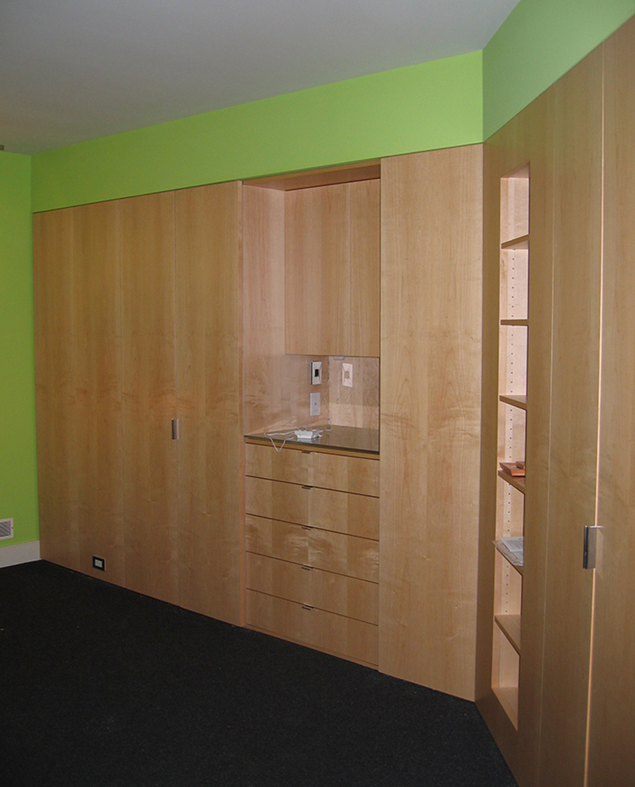 custom cabinets nj-Contemporary Bedroom Closet Dressing Room Wardrobe Maple