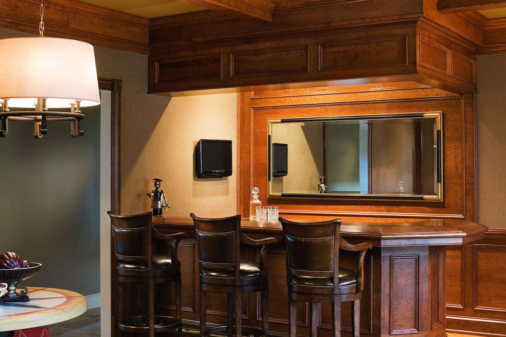 custom cabinets nj-Traditional Residential Bar Cherry