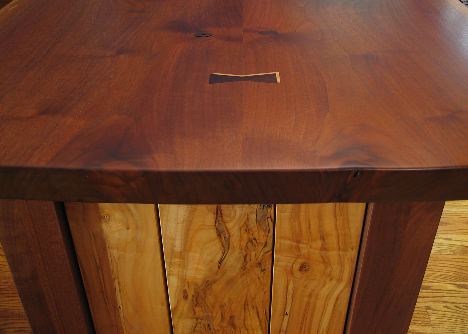 custom cabinets Morris County, NJ-Office-Desk-Walnut-Ambrosia-Maple-Woodworking-3