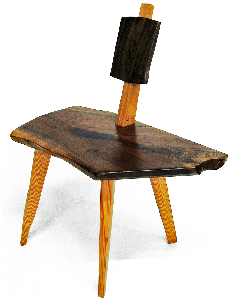 new jersey custom wood furniture-Rustc Oak and Walnut Stool