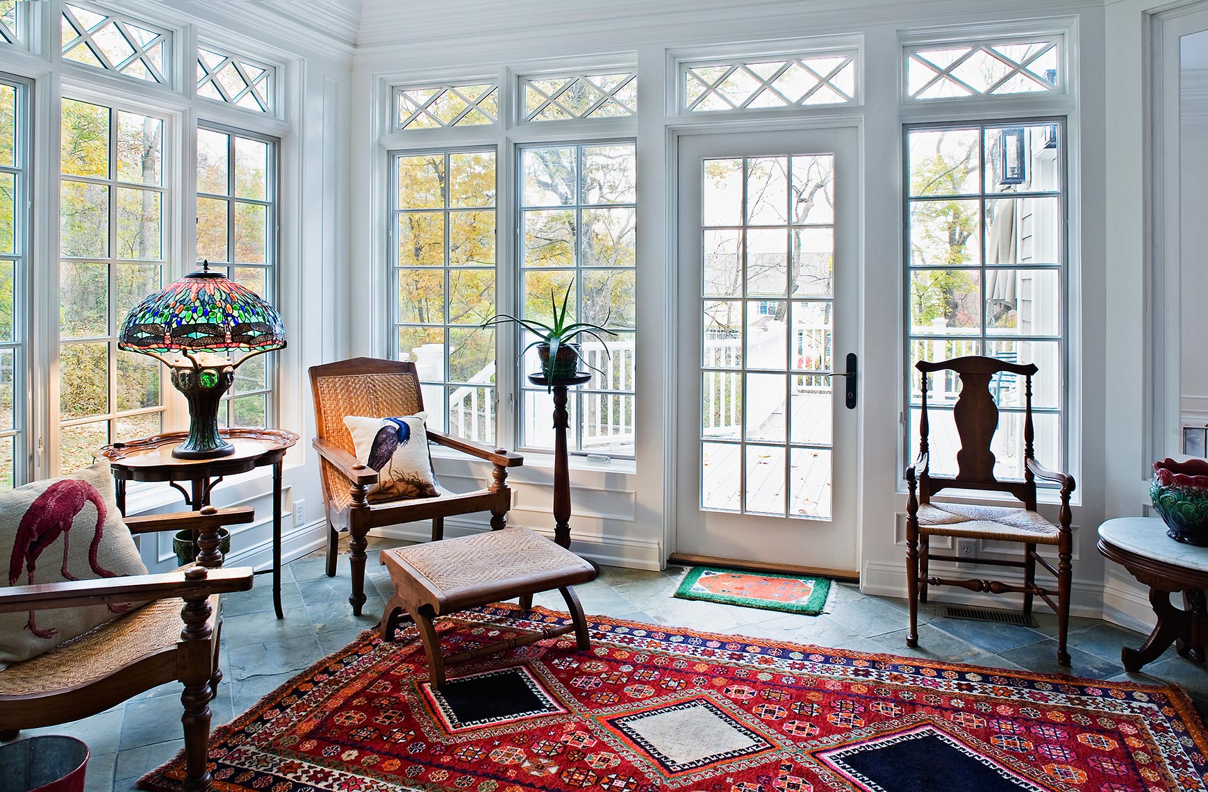 custom cabinets nj-Sun Room Traditional Woodwork and Trim work Crown Moulding