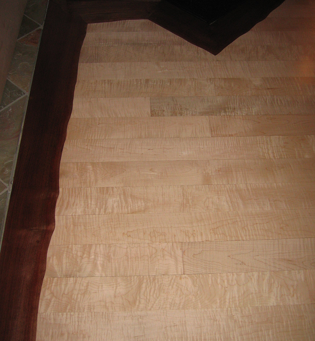custom wood Floor-Custom-Figured-Maple-Live-Edge-Walnut-Border-2