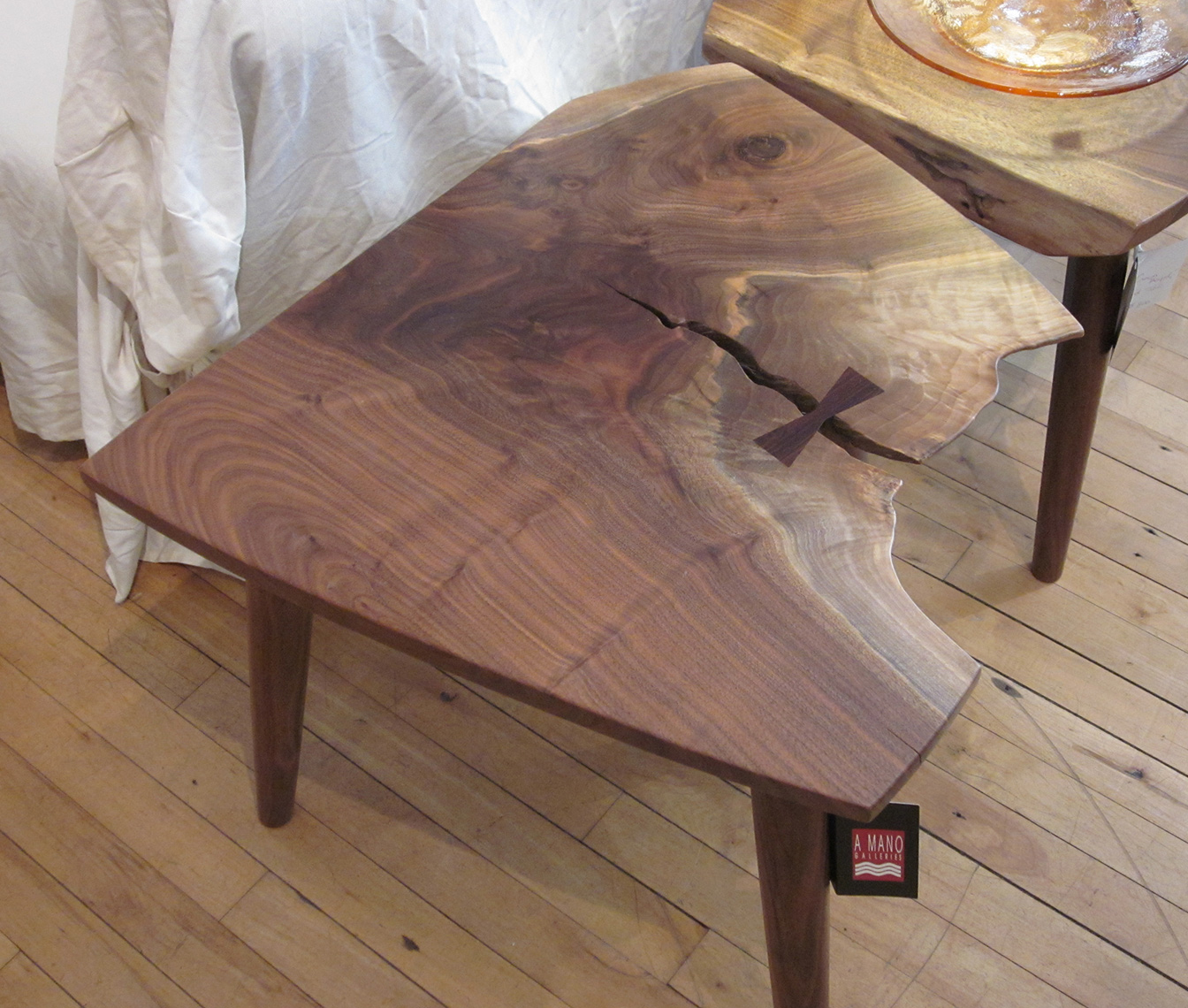 new jersey custom wood furniture-walnut live edge, natural edge free form edge, rustic  coffee table, rustic 