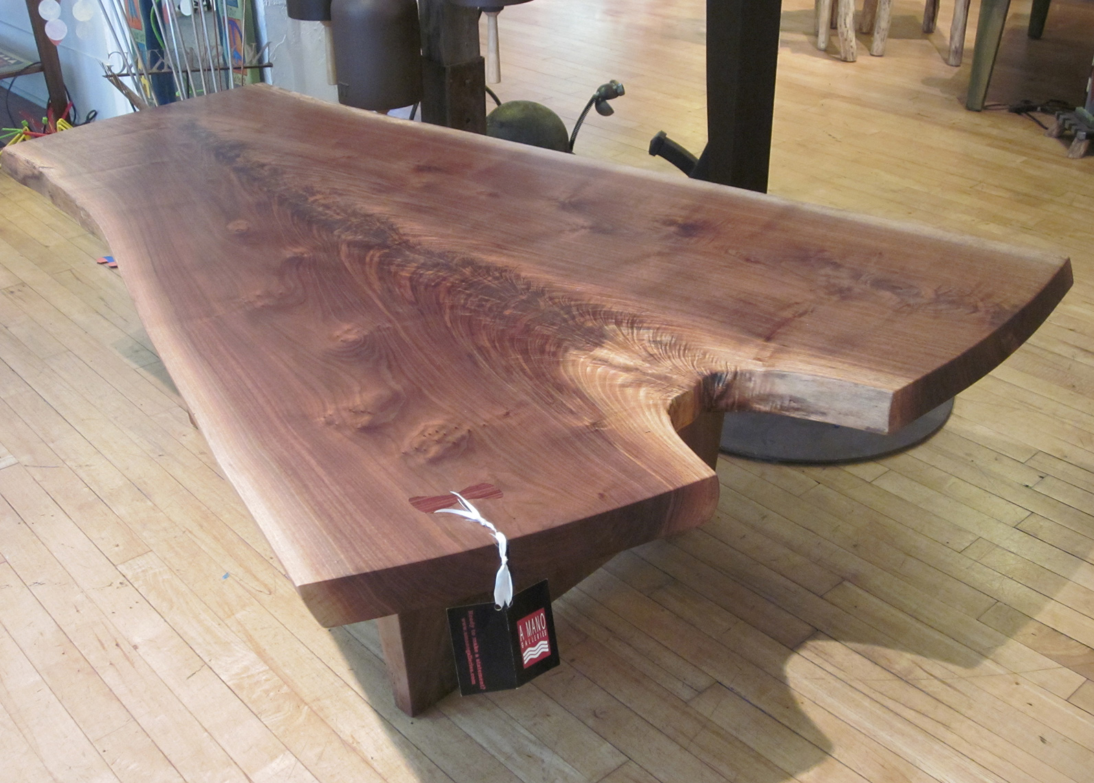 new jersey custom wood furniture-walnut live edge, natural edge free form edge, rustic  coffee table, rustic