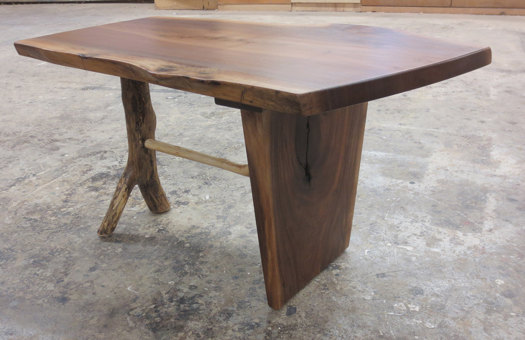 new jersey custom wood furniture-walnut live edge, natural edge free form edge, rustic  coffee table, rustic